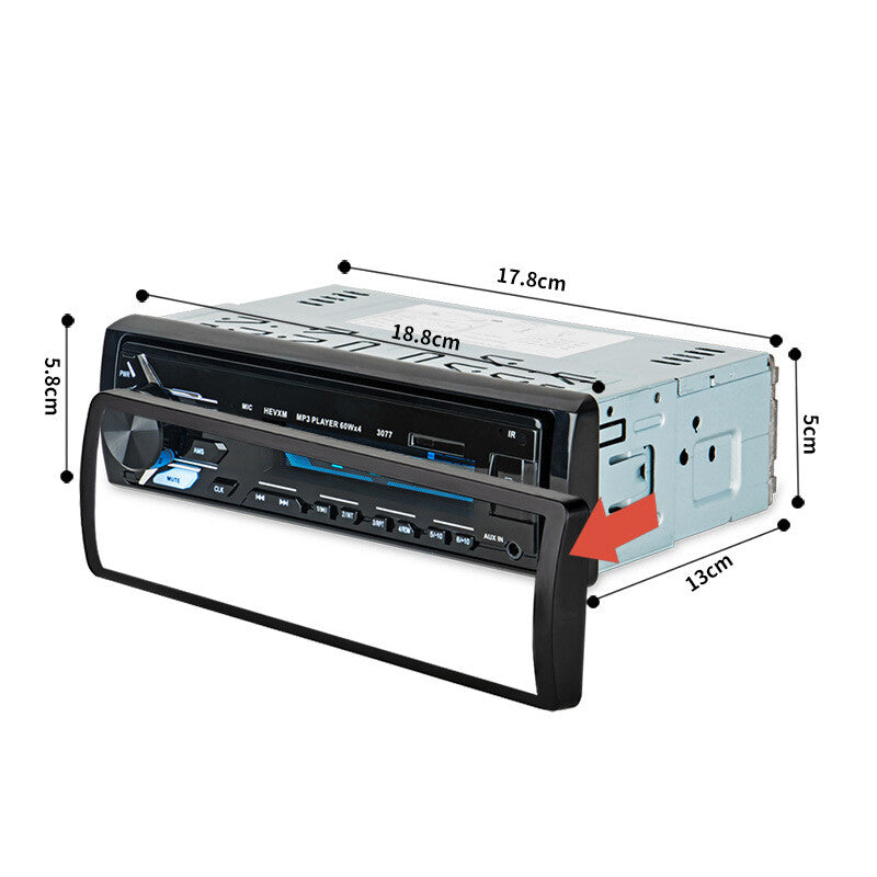 DC12V Multifunctional Bluetooth Car MP3 Player, FM Radio, AUX Audio, LCD Display - n