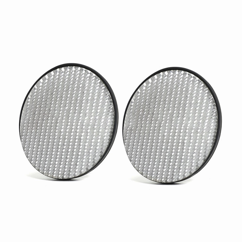 2XSilver Carbon Fiber Cup Holder Pad Water Cup Slot Non-Slip Mat Car Accessories