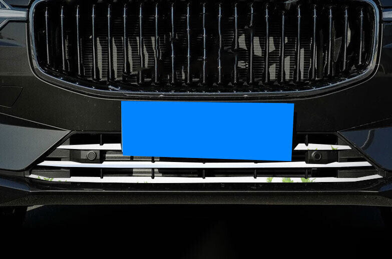 for Volvo XC60 2018-2023 Silver Titanium Front Bumper Center Hood Grill Strip 4x
