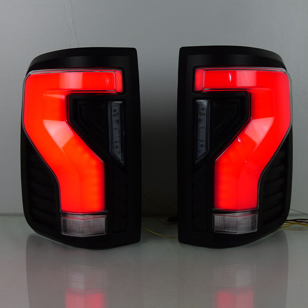 1. Dual LED taillights and rear brake stop lights suitable for Ford F-150 (2004-2008 smoked).