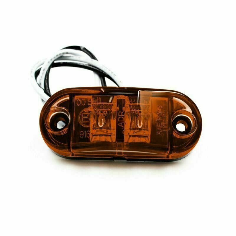 2-20X SMD 2LED Truck Side Marker Light Clearance Identification Lamp Trailer 12V