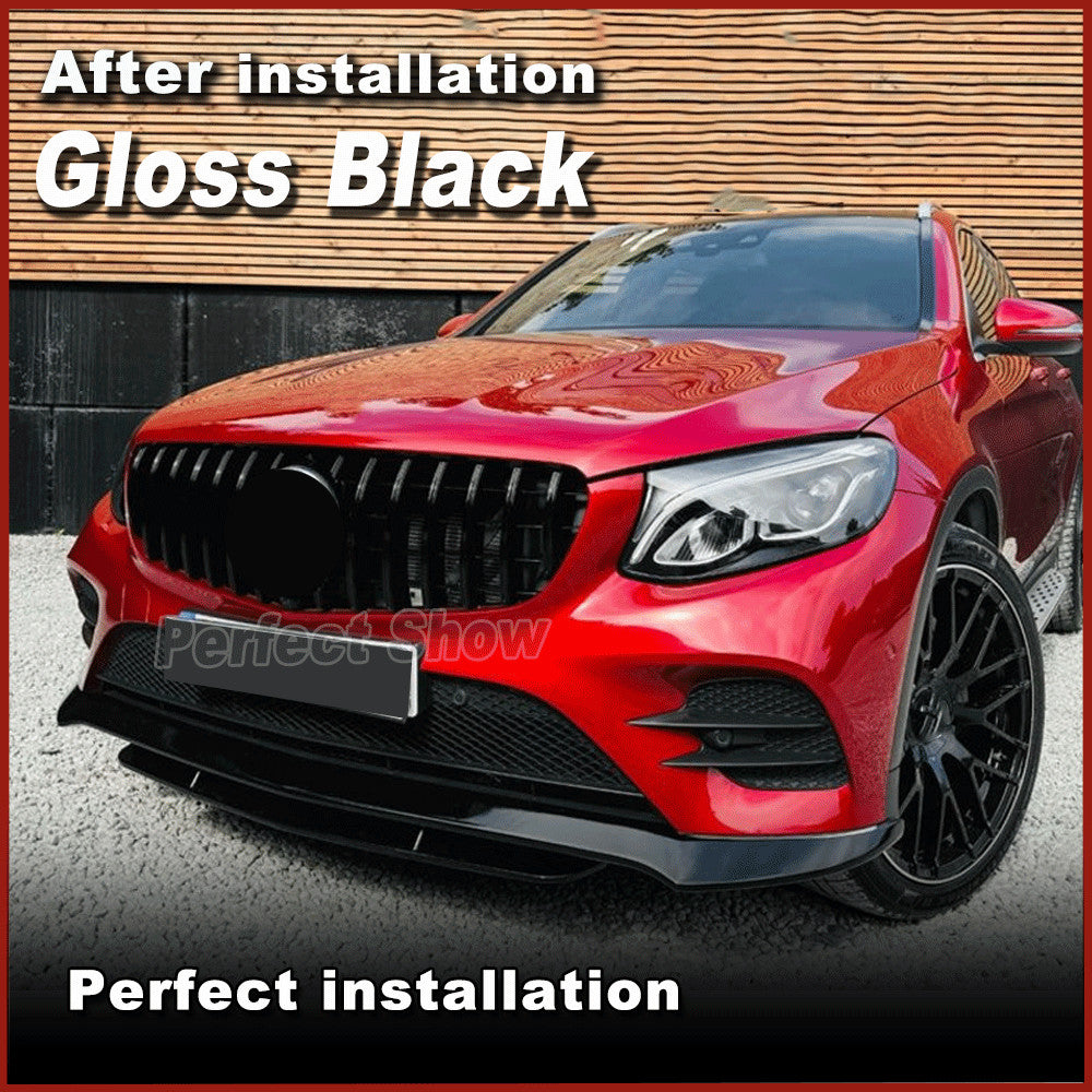 Glossy Black Front Bumper Lip Spoiler for Mercedes X253 Sport GLC250 GLC43