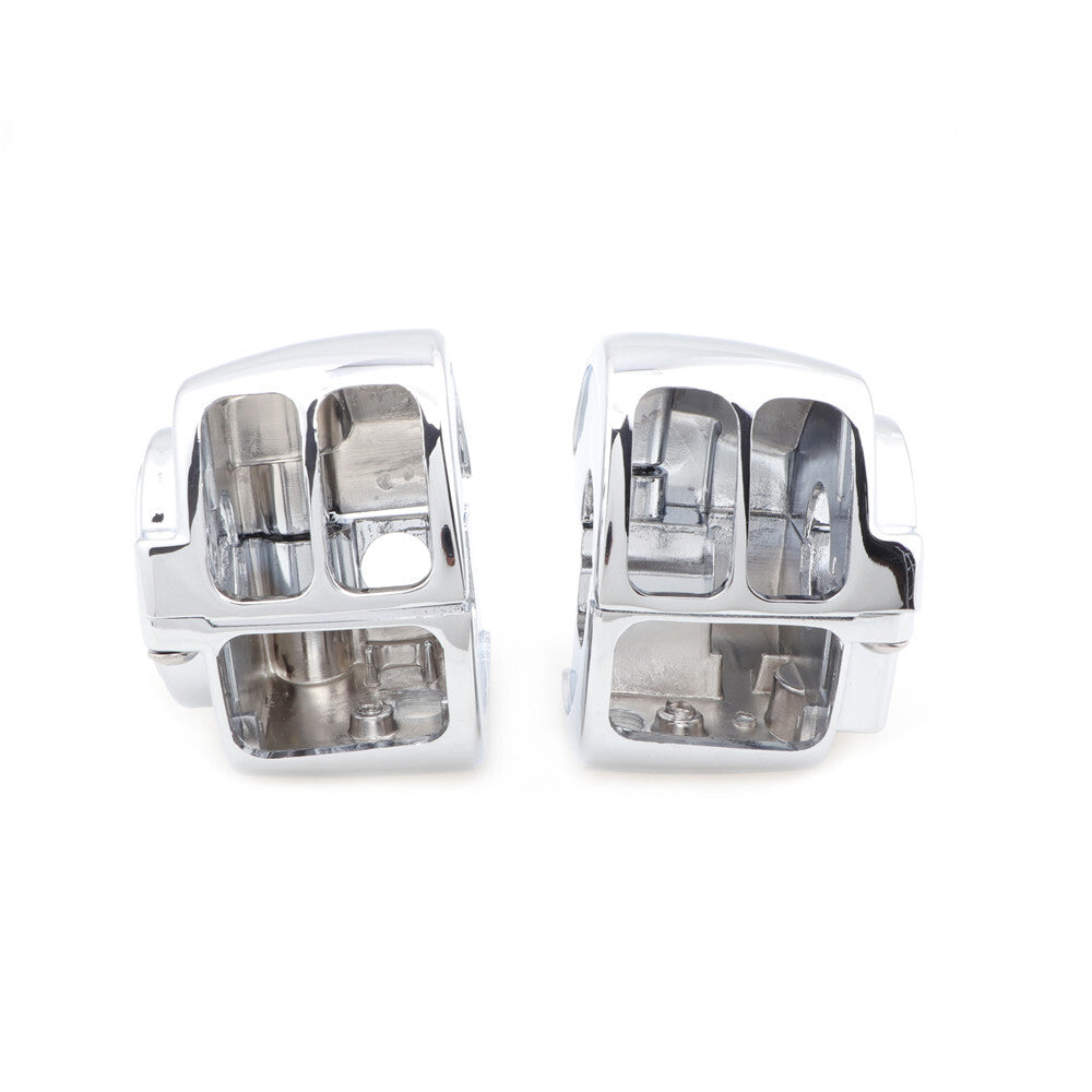 2X Chrome Switch Housing Cover Kit for Harley Sportster 883 1200 Dyna Softail Q