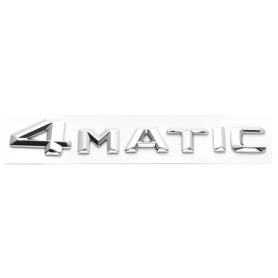 1PCS 15-16 3D 4 MATIC Rear Trunk Letters Sport Badge Emblem For AMG C E S Chrome