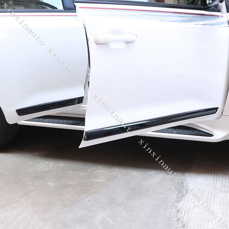for Land Cruiser LC200 2008-21 Black ABS Side Door Body Molding Strip Guard Trim