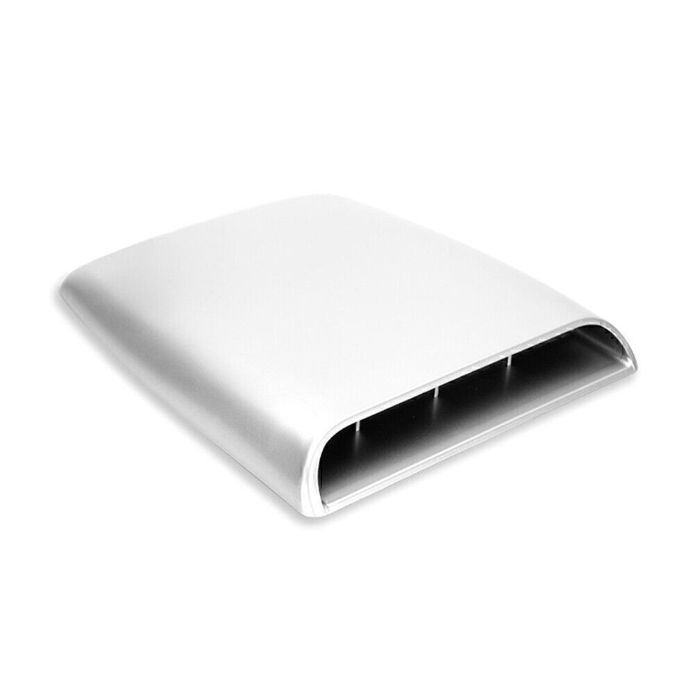 Silver Decorative Air Flow Intake Scoop Bonnet Vent Cover Hood Universal