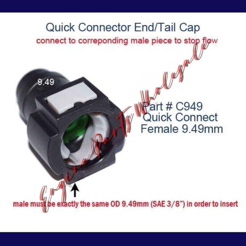Female End Cap 3/8 SAE 9.49mm Stopper Shut-Off Plug Fuel Line Quick Connector Q