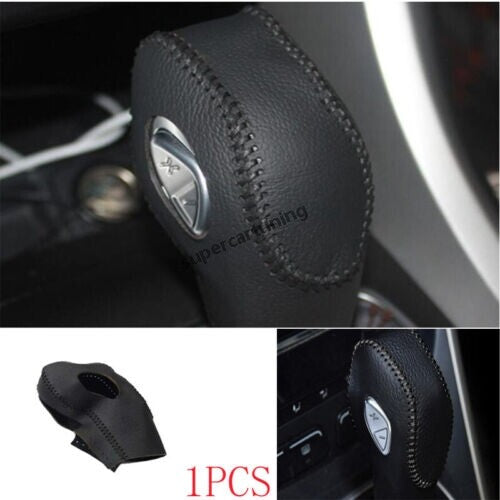 Black Leather Gear Shift Knob Shifter Lever Trim for Ford Escape Kuga 2013-19
