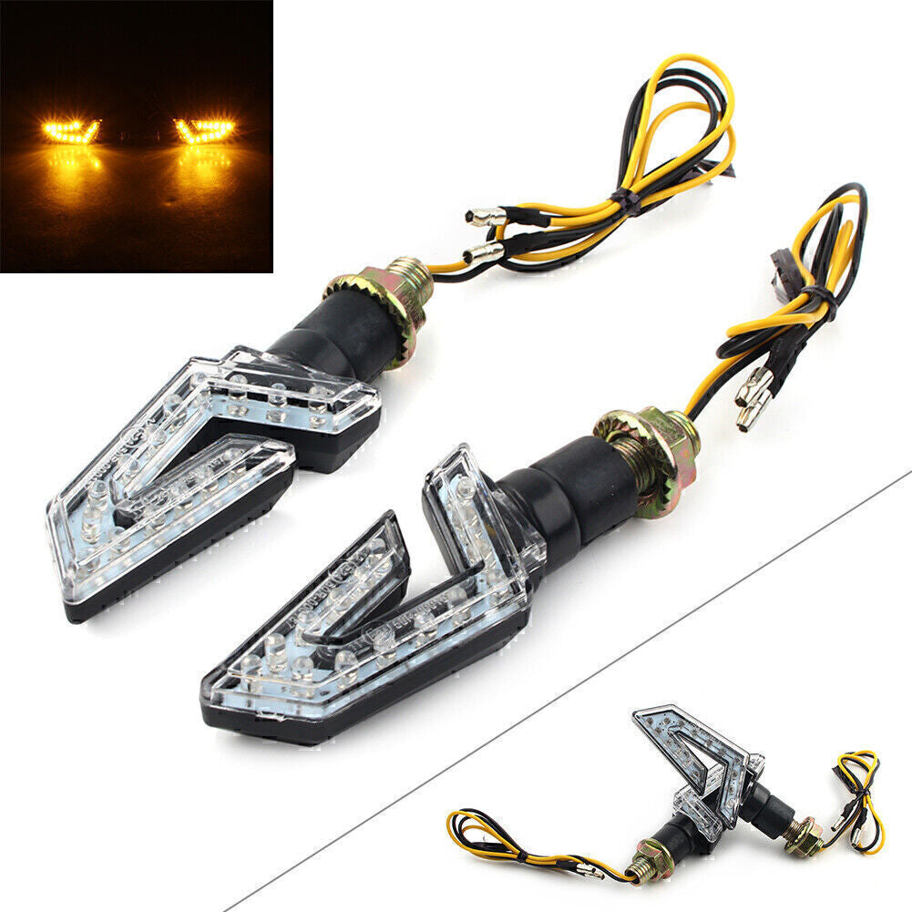 15 LEDS 12V Motorcycle LED Turn Signal Blinker Indicators Amber Lights Universal Q