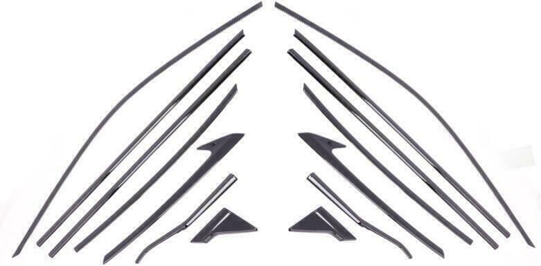 ABS Glossy Black Side Window Strip Pillar Cover Trim for Honda for Civic Sedan 22-24