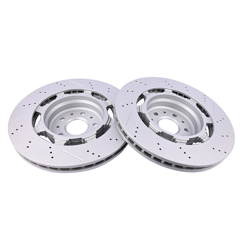 Fit for Maserati GranTurismo Gt front brake pads + rotors drilled slotted 606