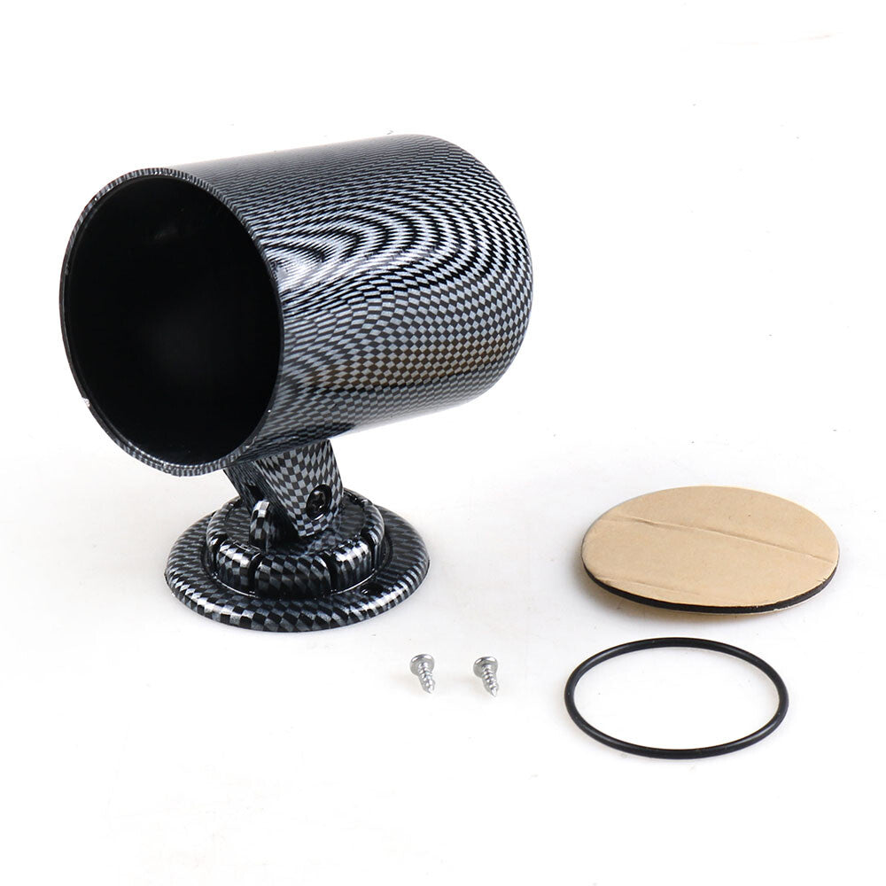 Car Carbon Fiber 2 52mm Universal Single Dash Gauge Pod Mount Holder Q