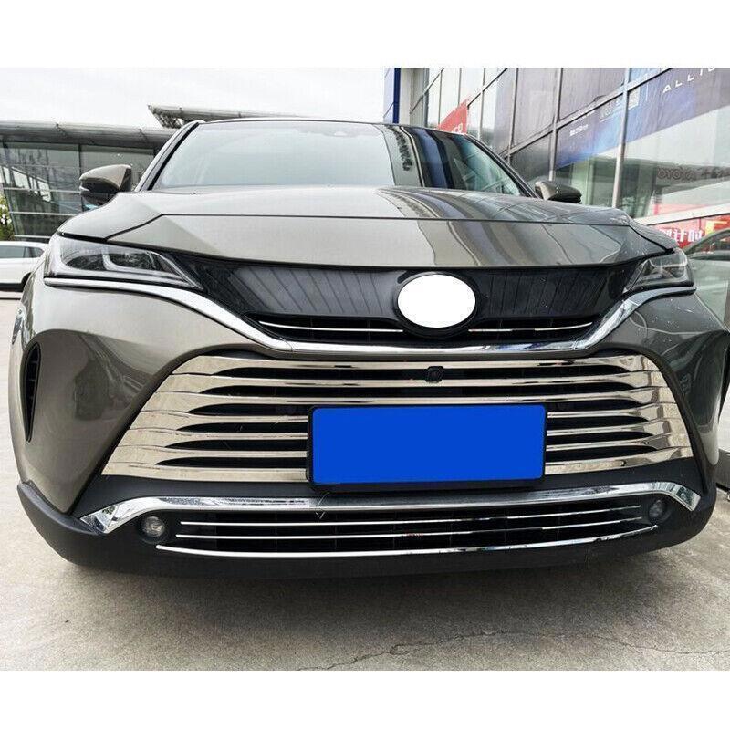 for Toyota Venza 21-2024 Chrome Steel Front Bumper Lower Grille Trim Strips 3PC