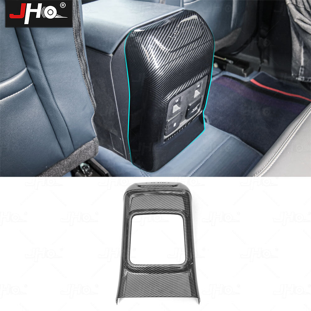 Carbon Fiber Rear Armrest Box Panel Cover Trim Bezel for Ford Bronco 2021-2024