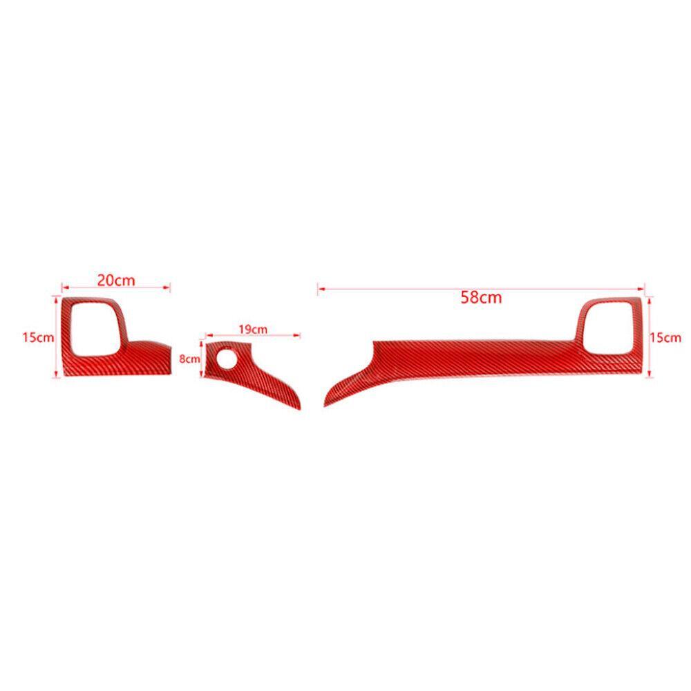for Jeep Grand Cherokee 11-21 RHD Control Dashboard Panel Trim Red Carbon Fiber