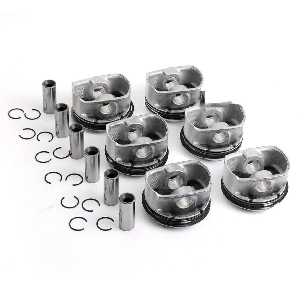 6Pcs Pistons Rings Set 10.7:1 for BMW E90 E60 E83 128i 328i 528i X1 N52 3.0L