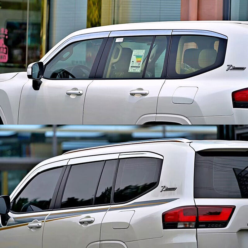 for Toyota for Land Cruiser 22-25 Chrome Window Visors Sun Rain Guard Vent Deflector