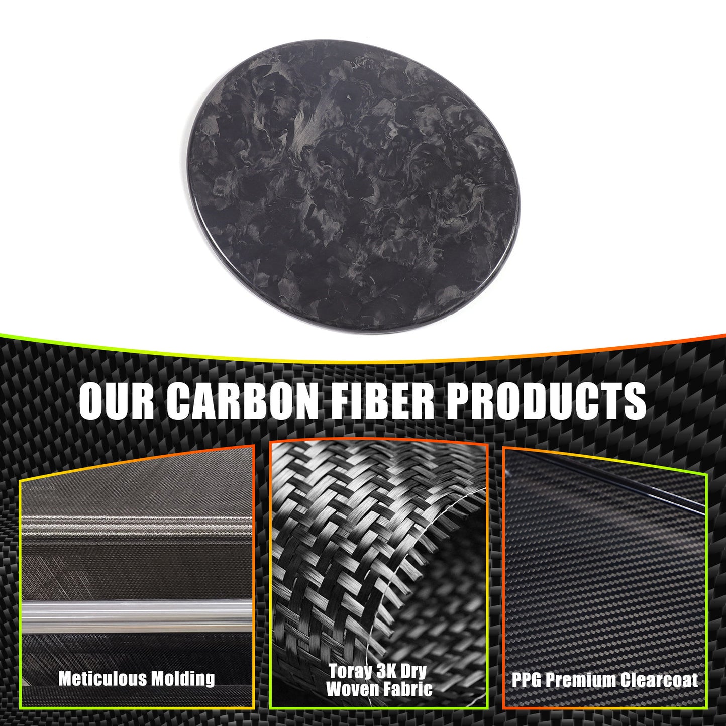 Carbon Fiber Interior Door Panel Frame Decal Trim for Corvette C7 2014 - 2019 2 pcs- v
