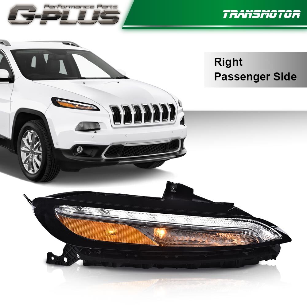 Chrome L+R for Jeep Cherokee 2014 - 2018 DRL running lights with turn signals.