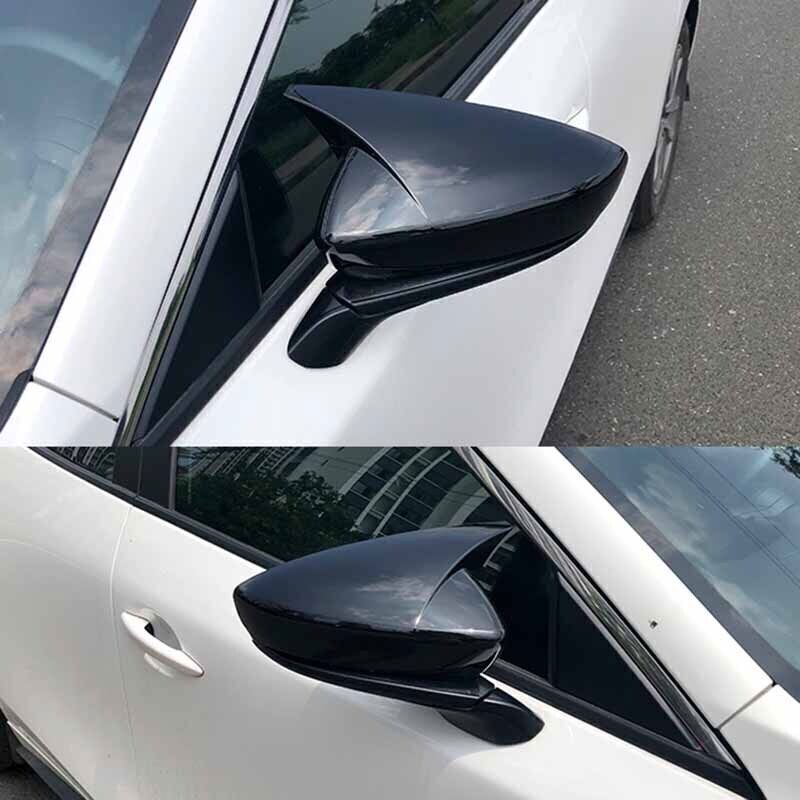 2X Bright Black OX Rearview Mirror Moulding Trim Cover for Mazda 3 Axela 2019-23