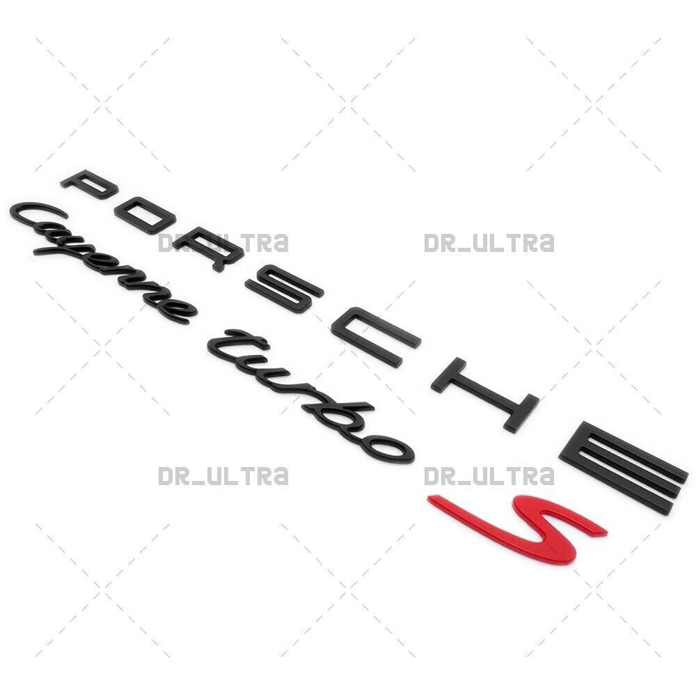 Black Red P-O-R-S-C-H-E for Cayenne Turbo S Letter Rear Badge Emblem Nameplate 958