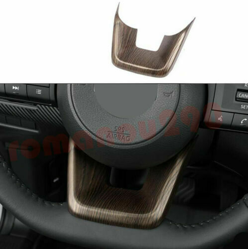 2P for Nissan Rogue 2021-2023 Wood Grain ABS Steering Wheel Molding Cover Trim