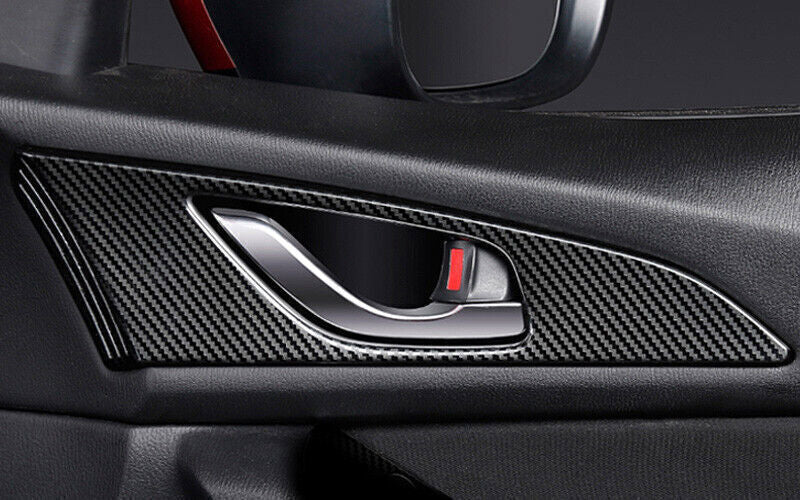 4P for Mazda 3 Axela 17-18 Carbon Fiber Style Inner Door Handle Bowl Cover Trims