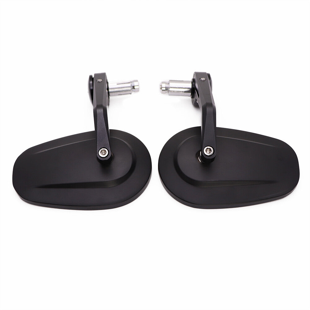 7/8 22mm Black CNC Handle Bar End Oval Side Rearview Mirror for Honda for Yamaha Q