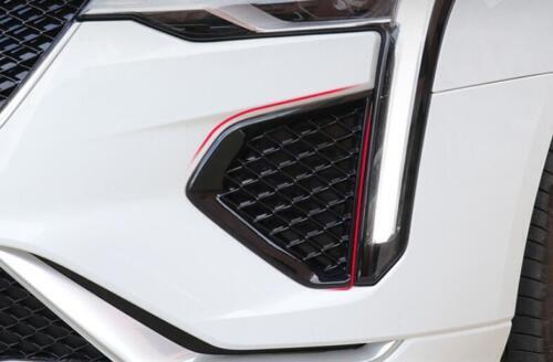 for Cadillac CT4 2020-22 Piano Black ABS Front Fog Light Panel Cover Replace 2x