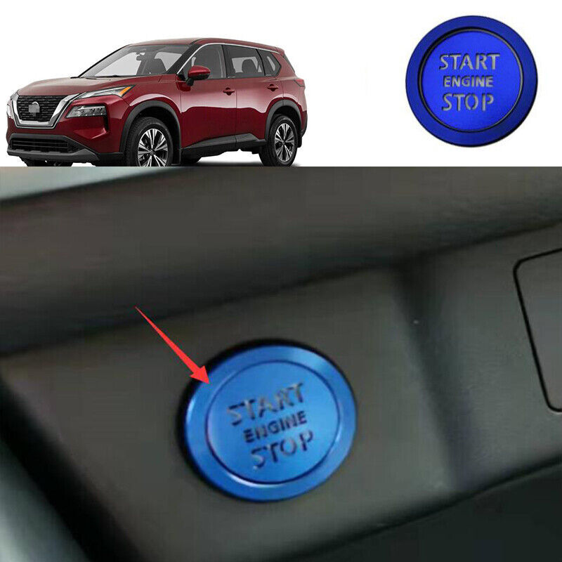Fit for Nissan Rogue 2021-23 Blue Aluminum One-Click Startup Frame Cover Trim