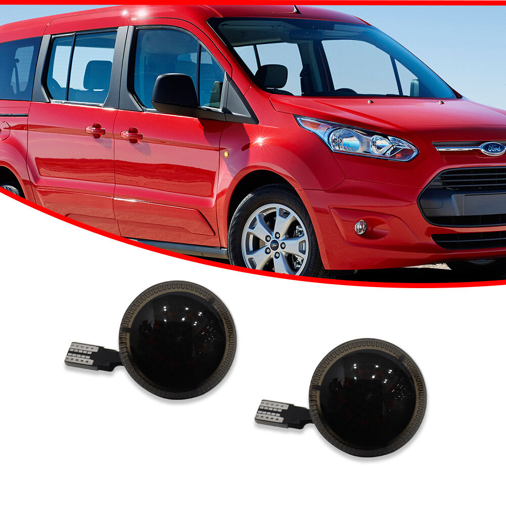 Suitable for 10+ Transit Connect side mudguard turn signal lights, smoked lens amber LED- v