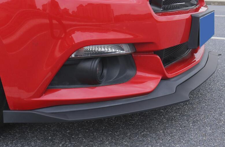 Front Bumper Lip Chin Spoiler 3PCS Fit for Ford for Mustang 2015-2017 Matte Black