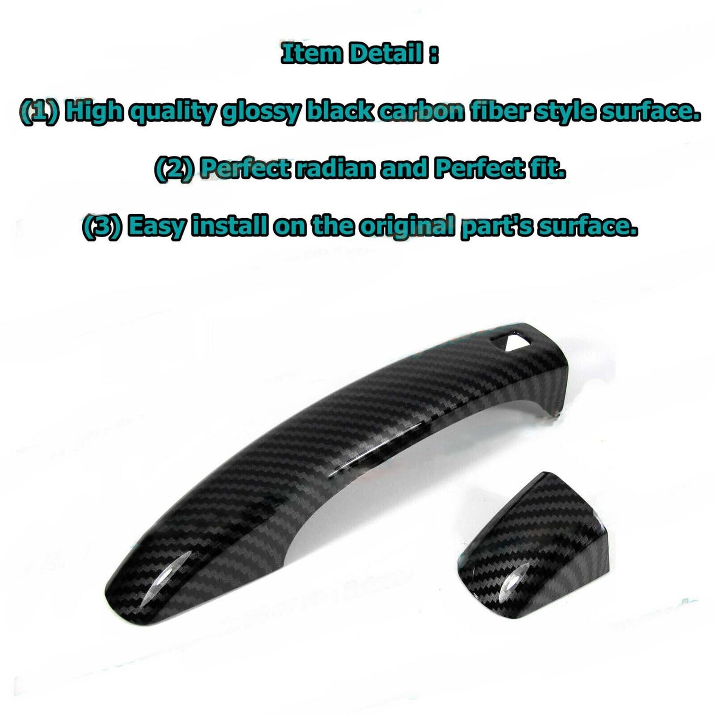 For 08-17 for Audi for A5 Coupe Convertible Carbon Fiber Side for Smart Door Handle Covers