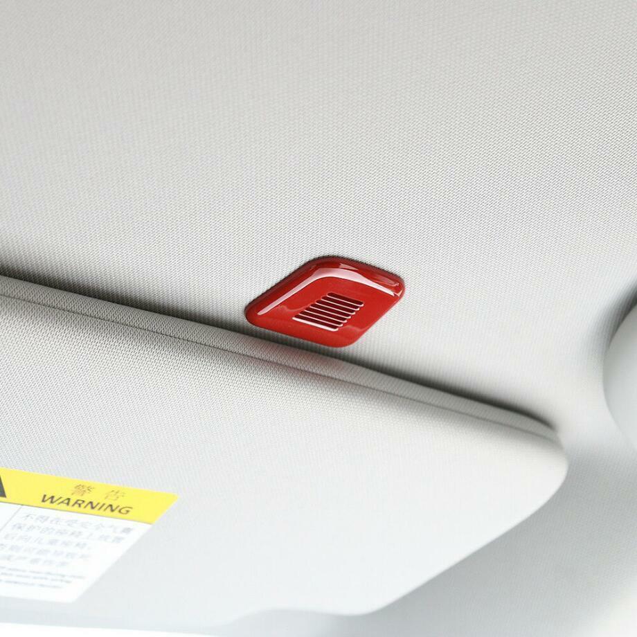 Red Roof Interior Microphone Frame Cover Decor for Dodge Durango 2017+2PCS