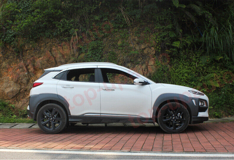 for Hyundai Kona 2018-23 Chrome Window Wind Visors Sun Rain Guard Vent Deflector