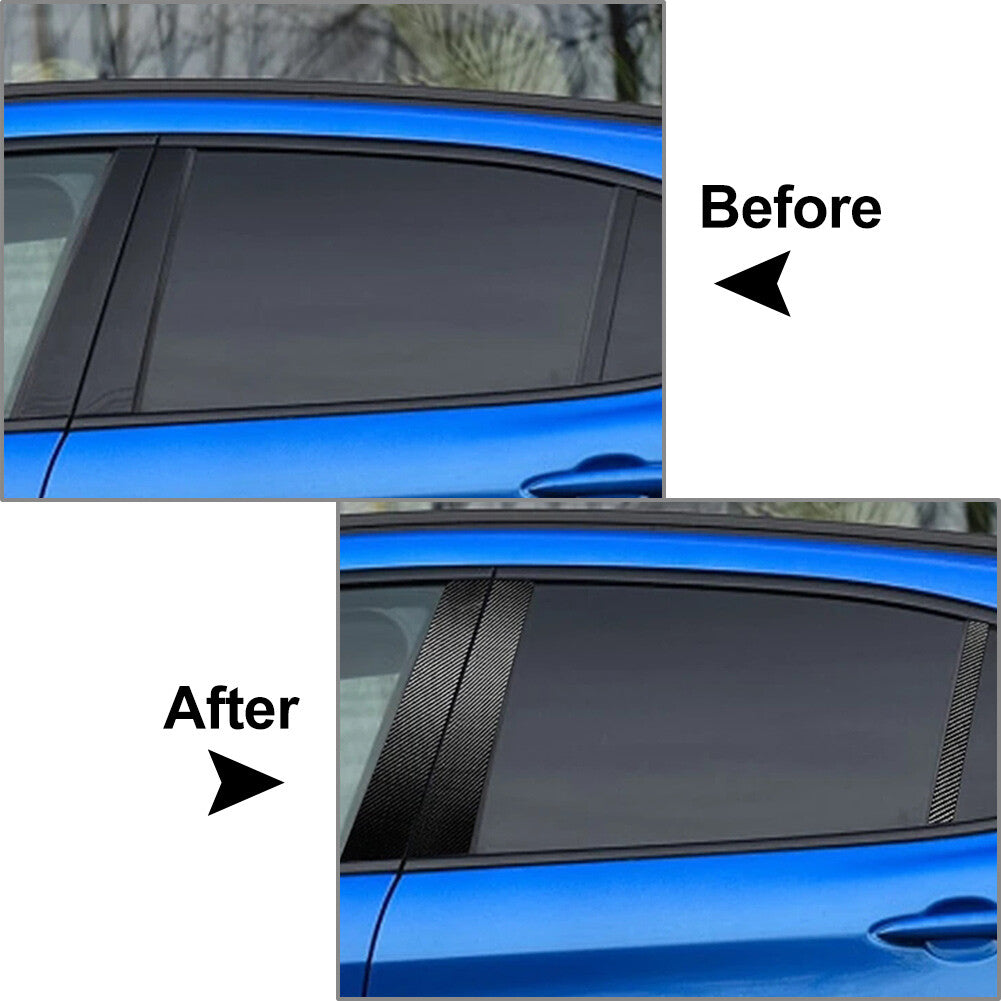 6x Car Exterior Door Window B Pillar Post Cover Trim for Alfa Romeo Giulia 17-21