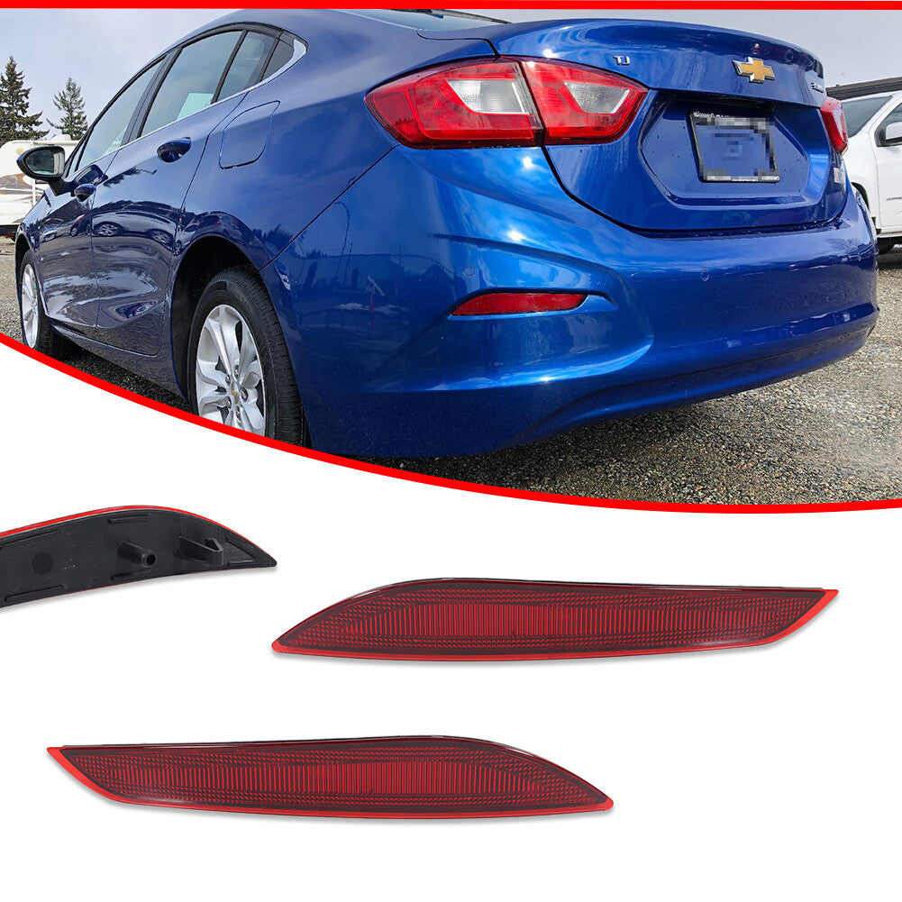 Red LH+RH rear bumper reflector protective case suitable for 2016-2019 for Cruze - v