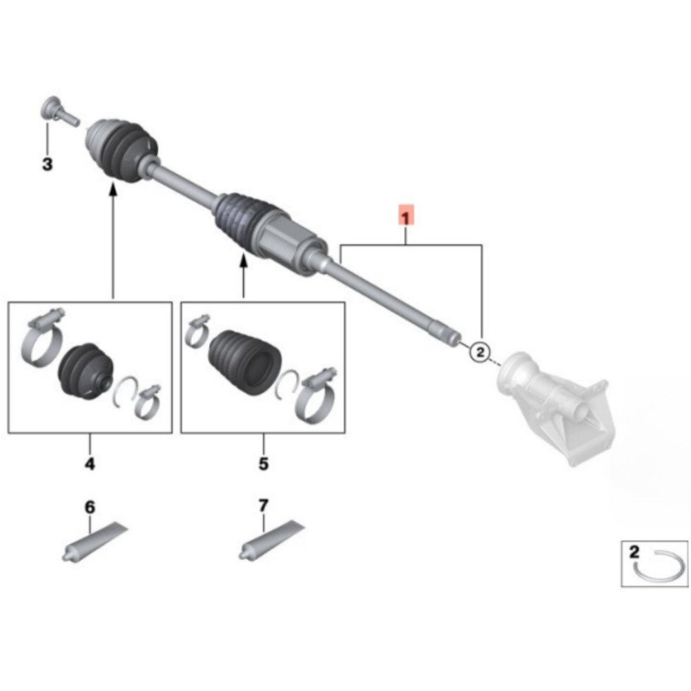 CV Axle Shaft for BMW 740i 2017-2020 Q