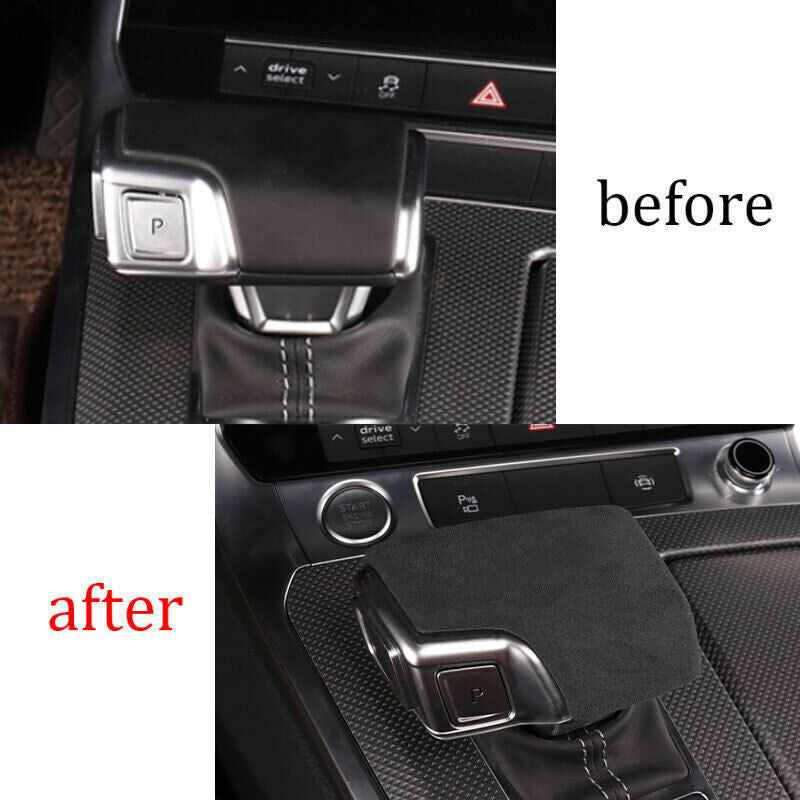Fit for Audi A6 A7 2019-2024 Grey Alcantara Central Console Gear Shift Knob Trim