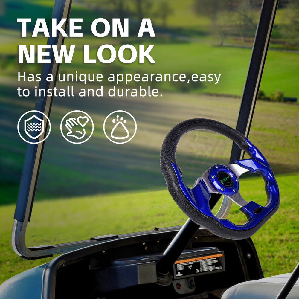 320mm 12.5 Blue Cart Steering Wheel For EZGO TXT RXV for Yamaha and Club Car