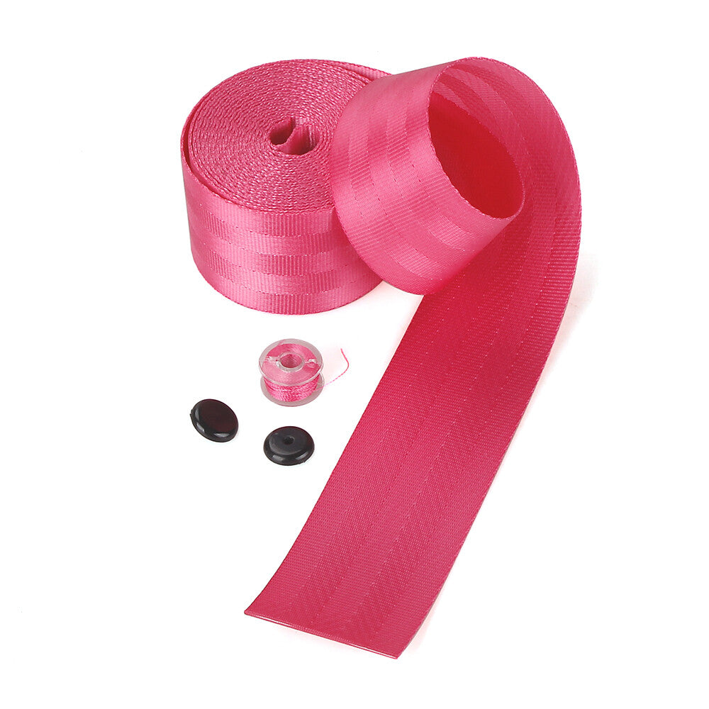 3.5M for Seat Belt Webbing Polyester for Seat Lap Retractable Nylon Safety Strap Pink