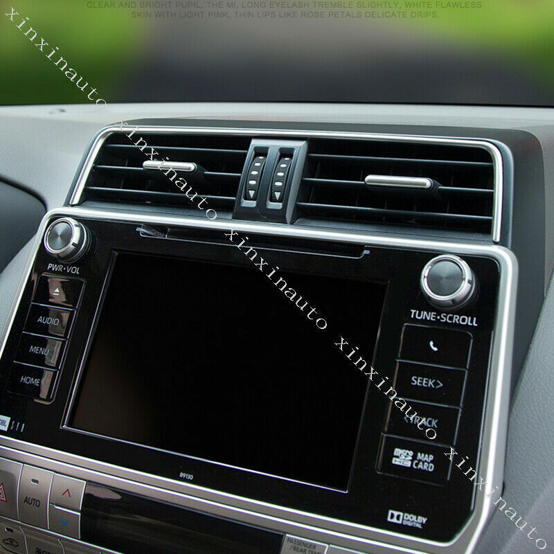 for Toyota Prado 150 2018-2021 Silver Steel Air Conditioning Vent Trim Strip 7x