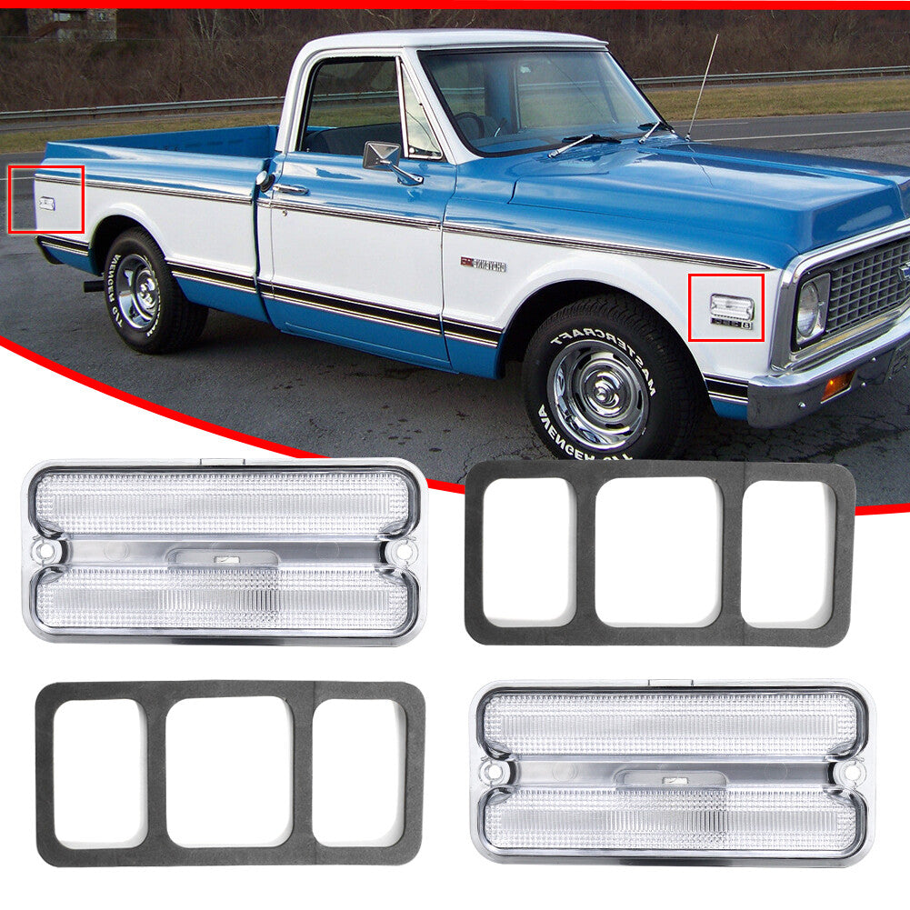 Suitable for for GMC pickup truck front and rear bumper side fender marker light housing - v