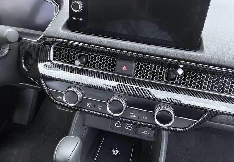 for Honda for Civic 2022-2023 Carbon Fiber Center Console DashAC Switch Strip Trim