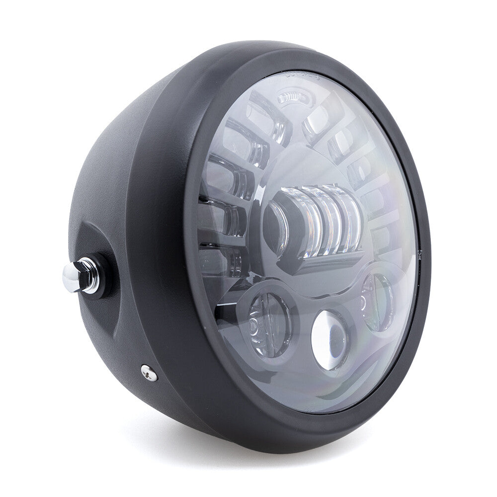 Black Motorcycle 7 LED Headlight High Low Beam for Yamaha Victory Cafer Racer Q