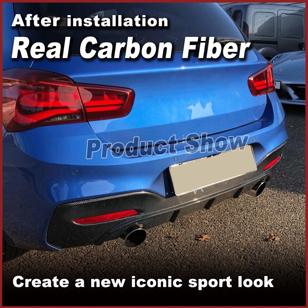 Fit for BMW F20 120i M Sport M Tech 16-18 REAL Carbon Rear Bumper Diffuser Lip