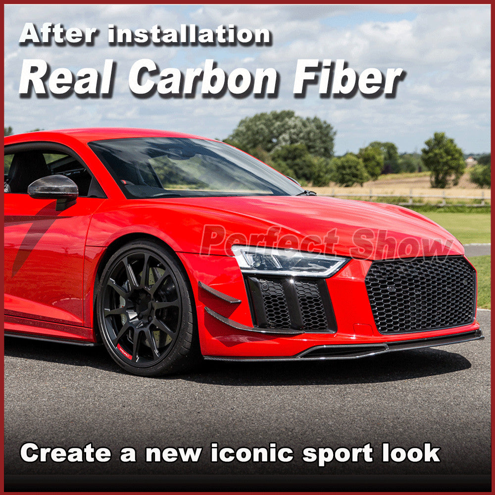 Fit for Audi R8 GT V10 2016-2018 REAL Carbon Fiber Front Bumper Chin Lip Spoiler