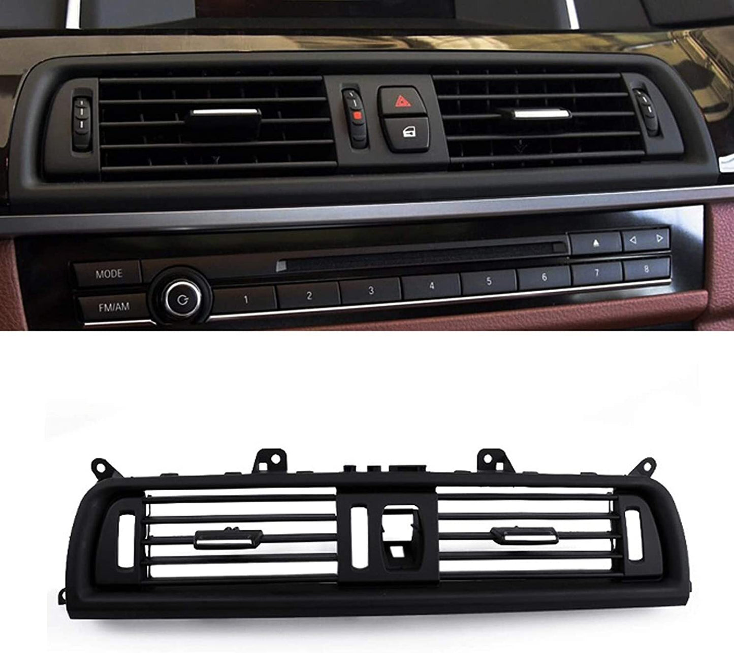 The interior front center fresh air-conditioned instrument panel grille is suitable for 520i 535i GT- n