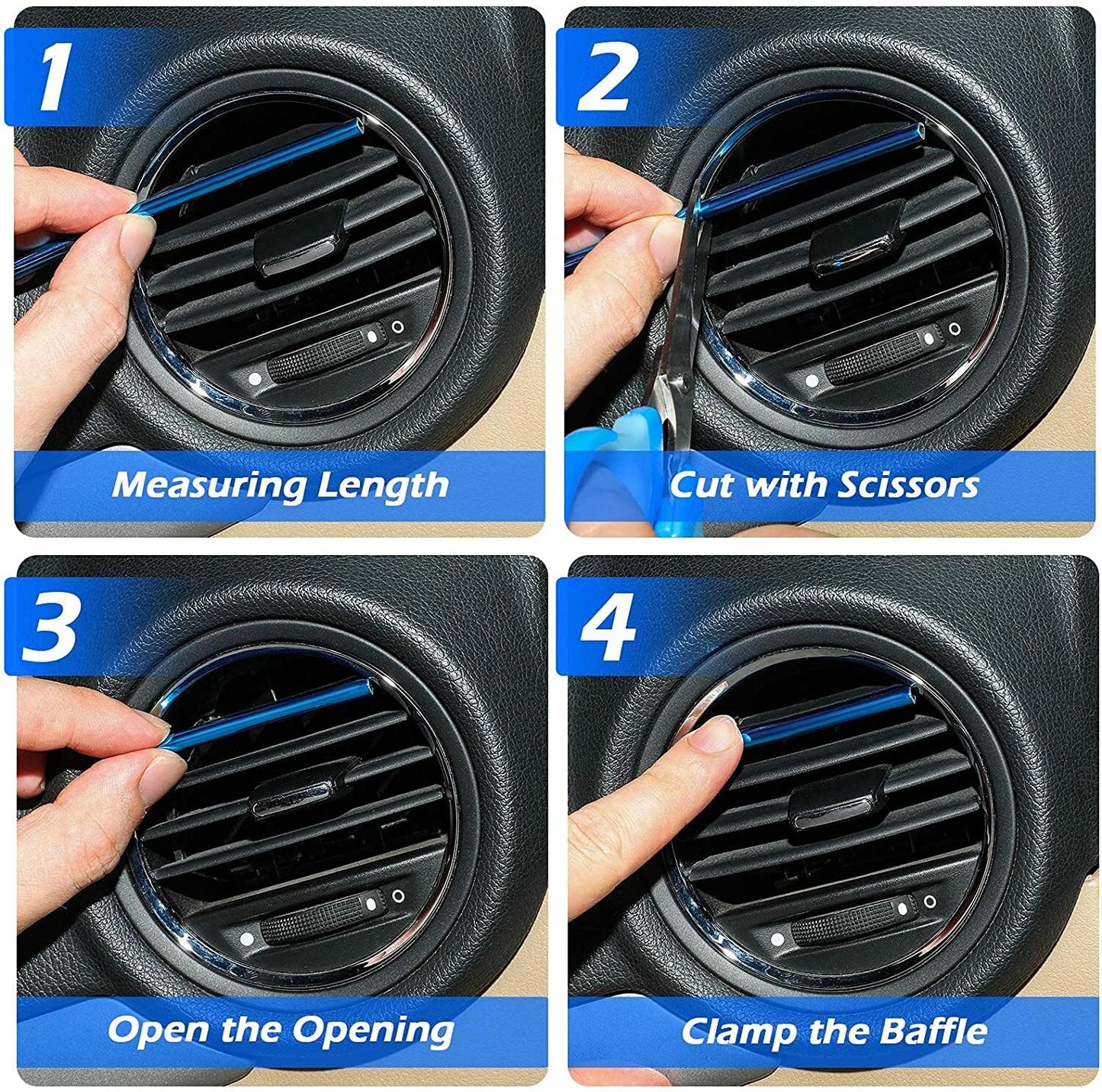 10pcs green Car Interior Air Conditioner Outlet Decoration Cover Accessories