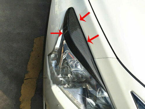 2x for Nissan Altima Teana 2013-15 Real Carbon Headlight Lamp Eyebrow Cover Trim